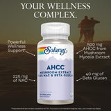 SOLARAY AHCC étiquette produit claire pour une sélection éclairée.