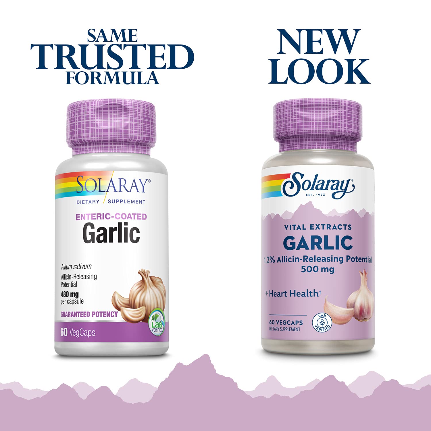 SOLARAY ail 500 mg dans capsules végétales enteriques pour absorption.