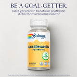 SOLARAY Akkermansia Postbiotic - étiquette et traçabilité qualité garantie.
