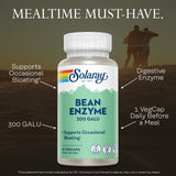 SOLARAY alpha-galactosidase digestif, flacon mis en avant pour usage pré-repas.
