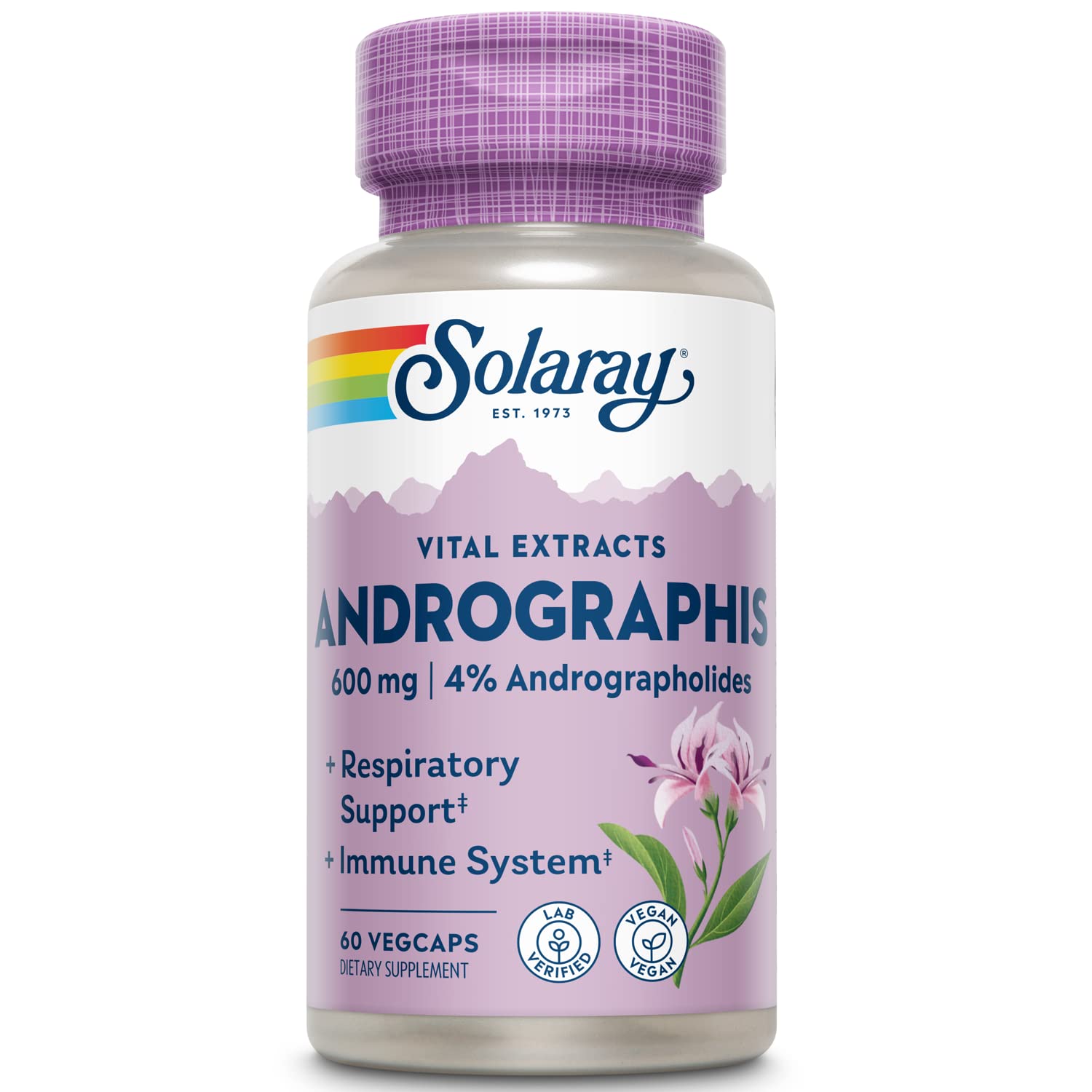 SOLARAY Andrographis: bouteille d'extrait aérien 600 mg pour soutenir le système immunitaire
