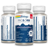 Capsules végétaliennes SOLARAY Ashwagandha adaptées aux végétaliens.