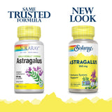 SOLARAY Astragalus racine 550mg — capsules vegan pour soutien immunitaire potentiel.