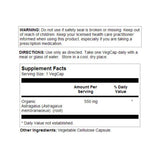 SOLARAY Astragalus racine 550mg — etiquette et informations produit claires.