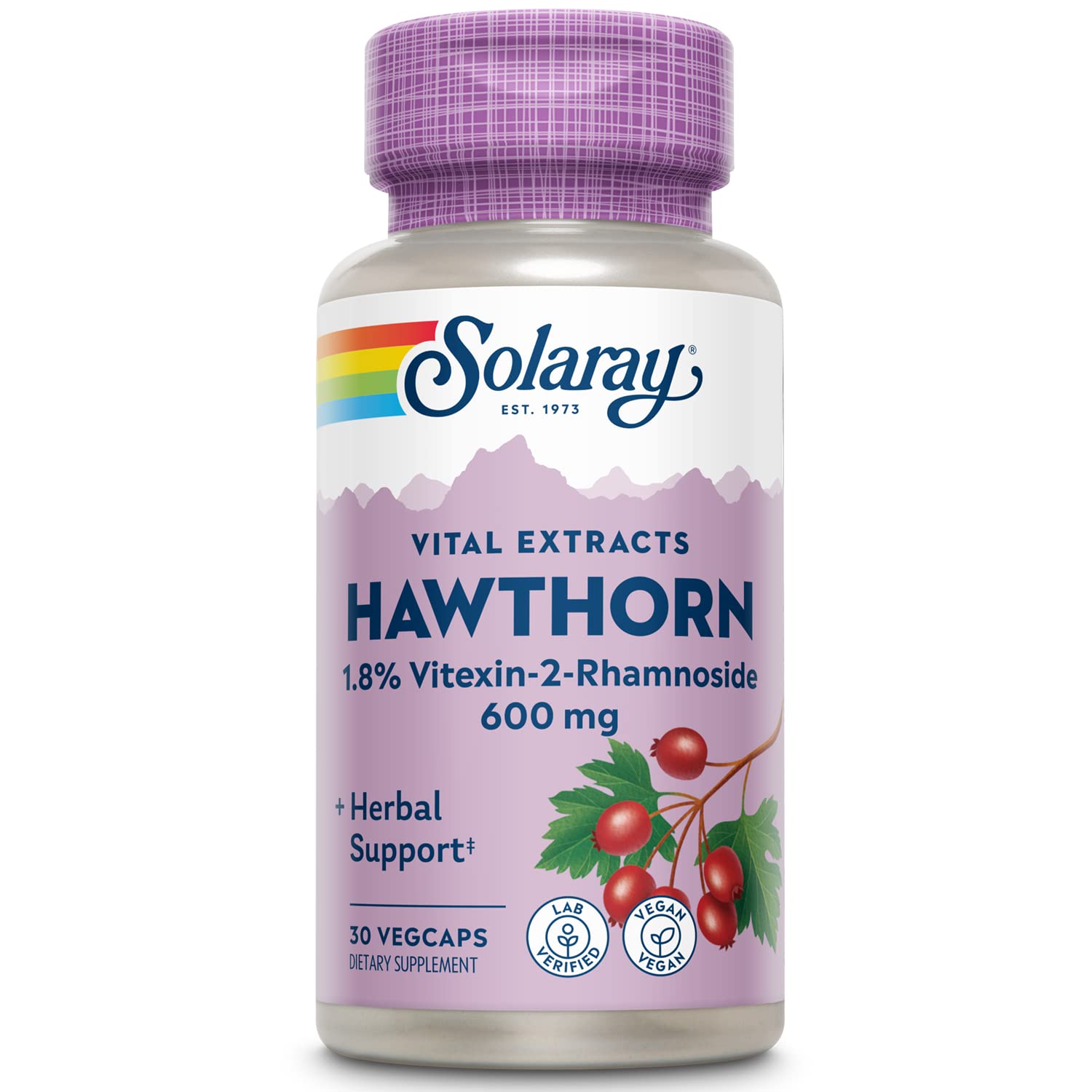 SOLARAY aubépine 600 mg – bouteille, soutien potentiel à une routine saine