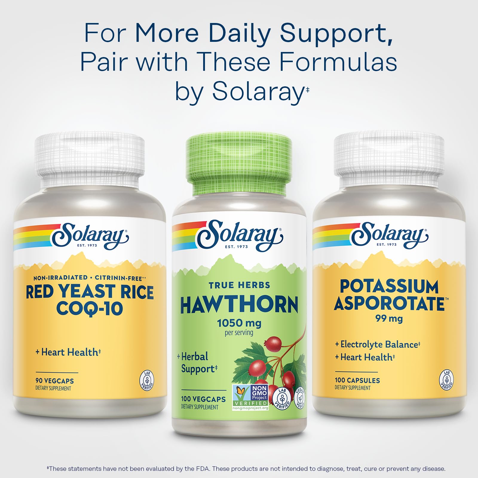 SOLARAY Aubépine emballage et sécurité: fabrication GMP et Non-GMO.