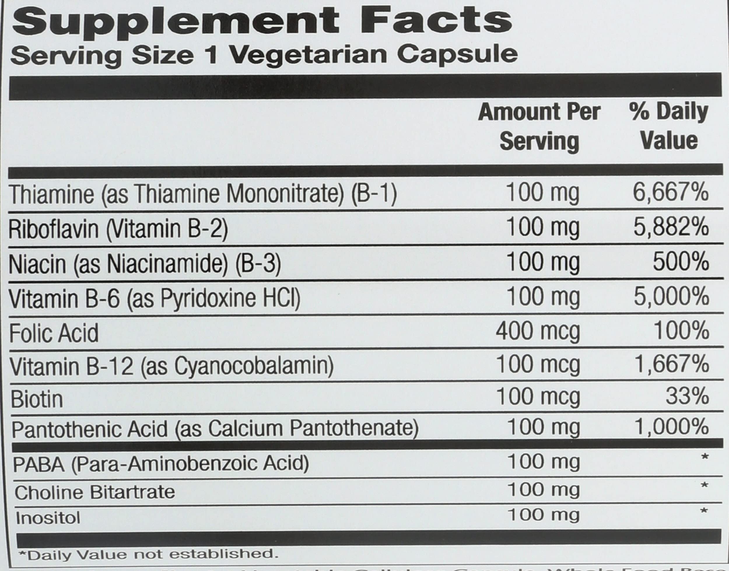 SOLARAY B-Complex 100 mg – base aloé véra et riz entiers, texture naturelle.