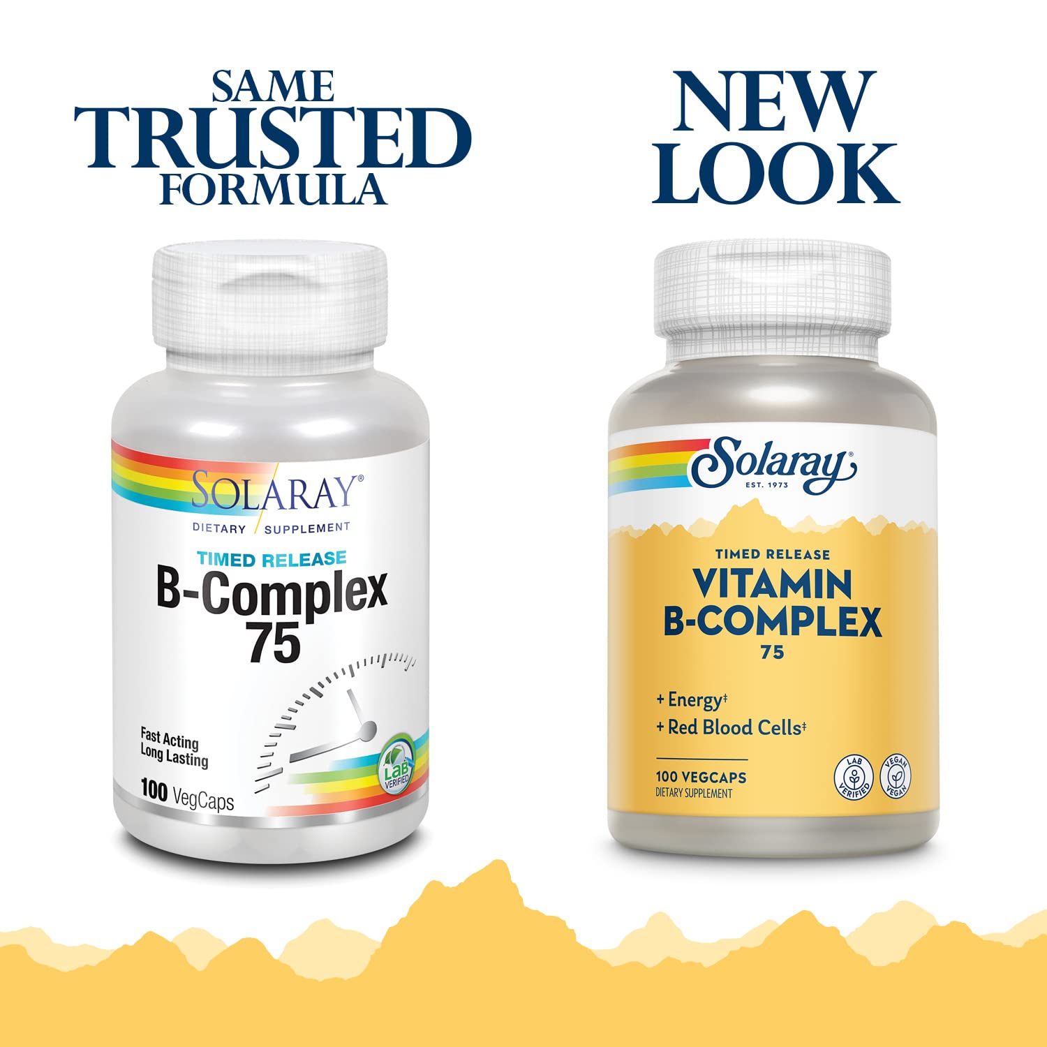 SOLARAY B-Complexe 75 mg : 100 comprimés pour une routine quotidienne pratique.