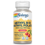 SOLARAY B-12 et méthylfolate – pastilles à sucer, soutien potentiel au métabolisme.