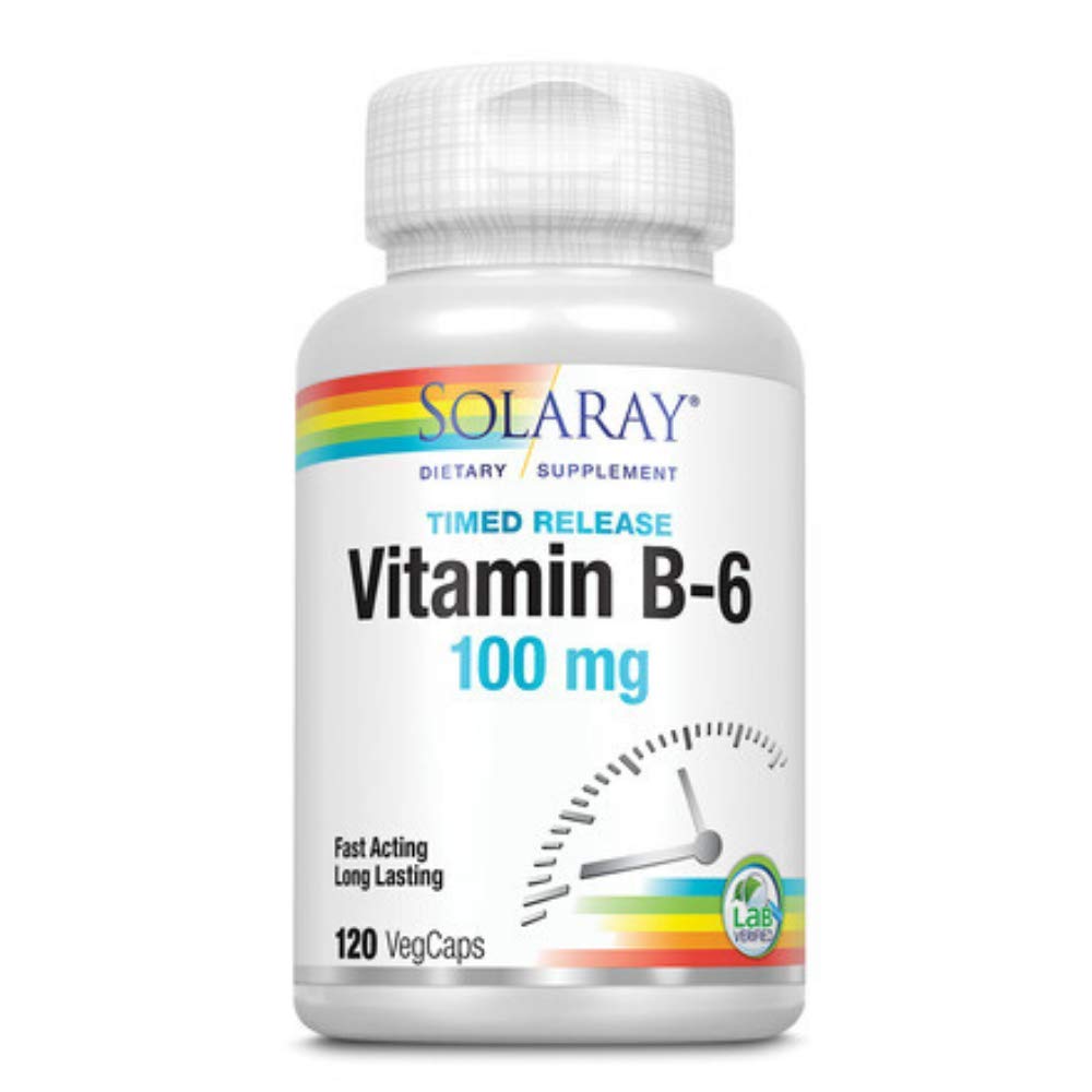 SOLARAY B6 100 mg – gélules végétales pour l'énergie et le soutien quotidien