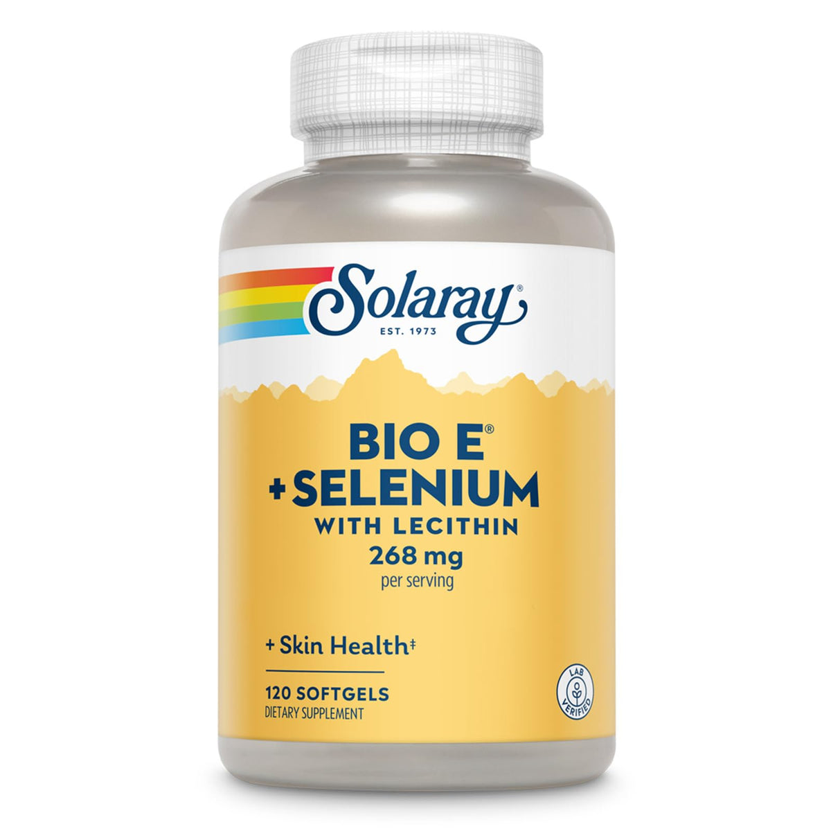 Solaray Bio E avec sélénium – capsules dorées illustrant l apport antioxydant pratique.
