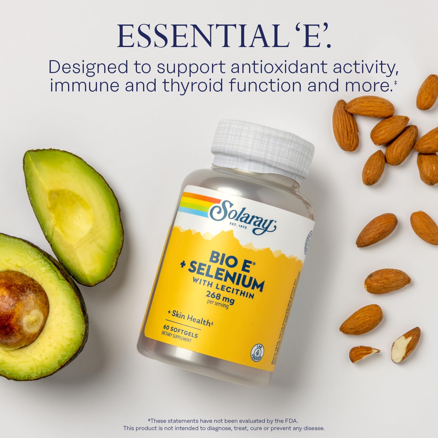 SOLARAY Vitamine E et sélénium – sélénium 100 mcg pour le soutien thyroïdien.