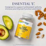 SOLARAY Vitamine E et sélénium – sélénium 100 mcg pour le soutien thyroïdien.