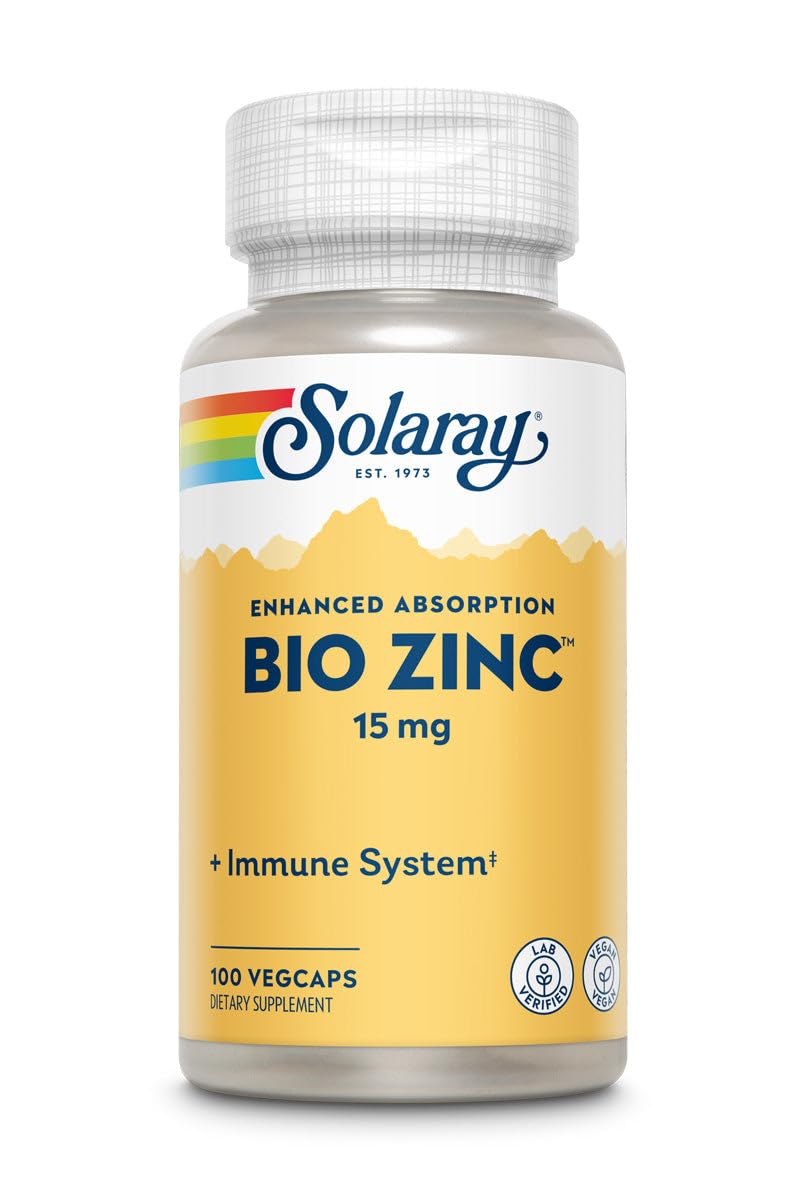 SOLARAY Bio Zinc – capsules zinc picolinate pour une absorption potentielle et pratique au quotidien.