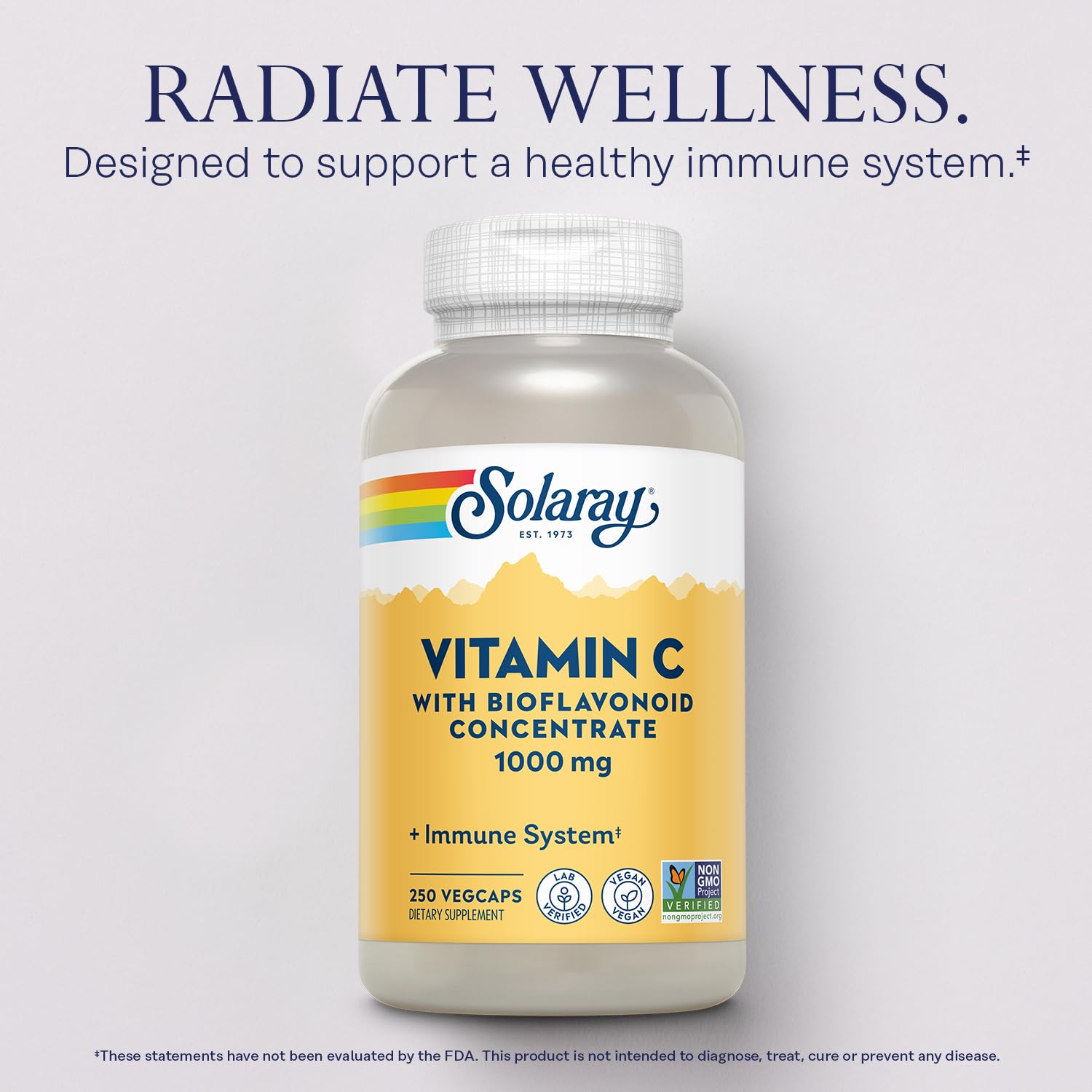 SOLARAY bioflavonoïdes améliorent l'absorption de la vitamine C au quotidien.