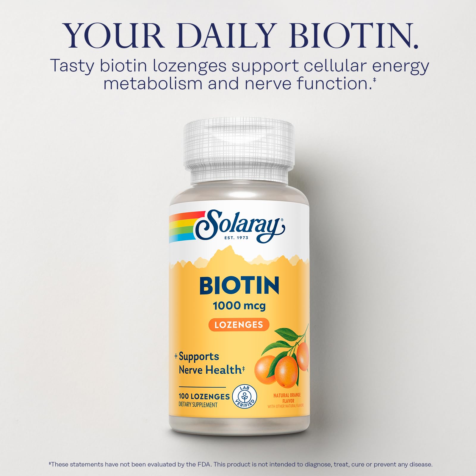 Emballage écoresponsable SOLARAY Biotin pour réduire l'empreinte carbone.