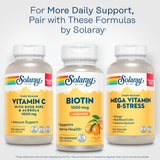 SOLARAY Biotin – usage quotidien facilité pour énergie et bien-être.