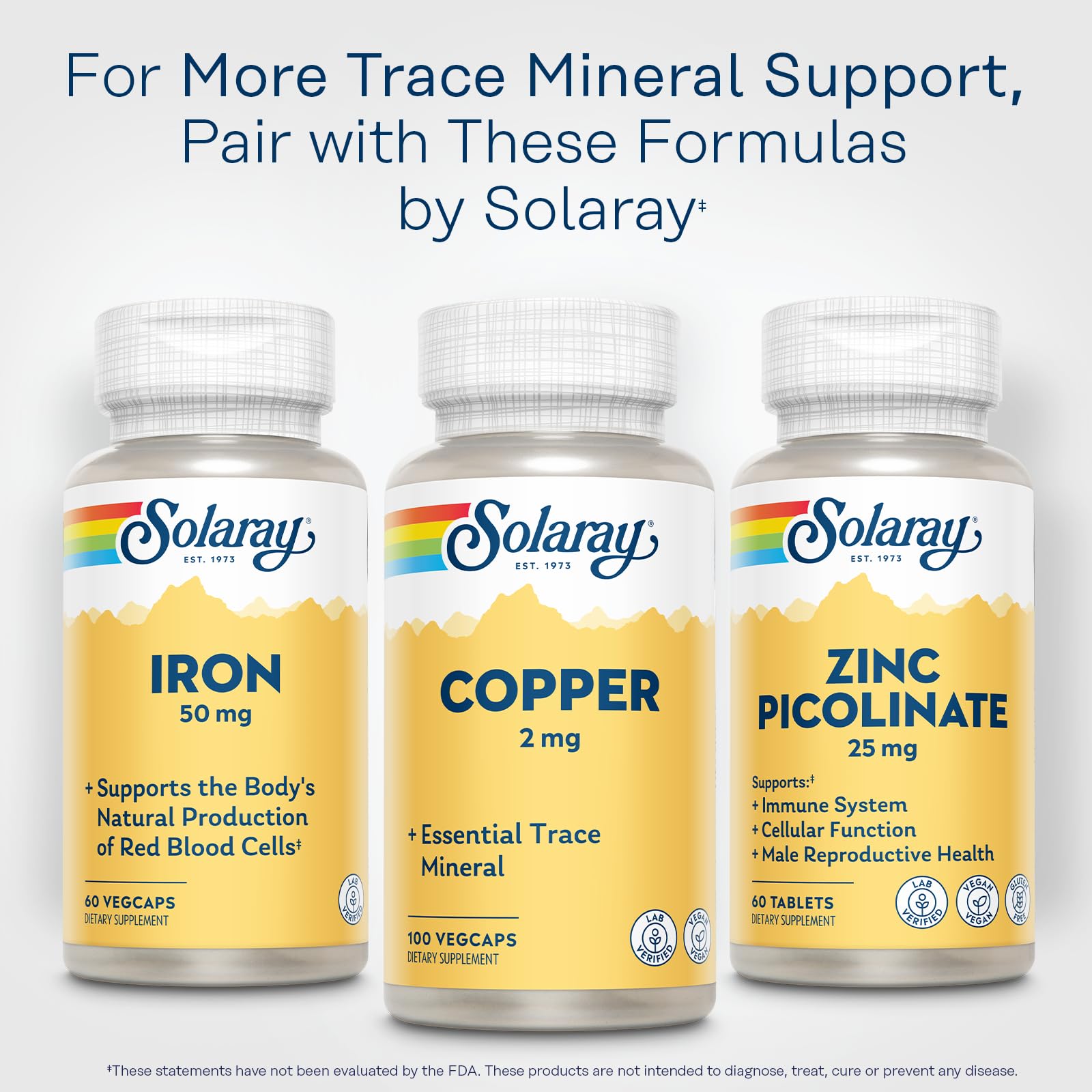 SOLARAY bisglycinate cuivre 2 mg certification labo: vérification qualité dans notre laboratoire.