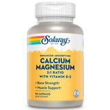 Bouteille SOLARAY calcium et magnésium D2 chelate: soutien potentiel des os et du métabolisme