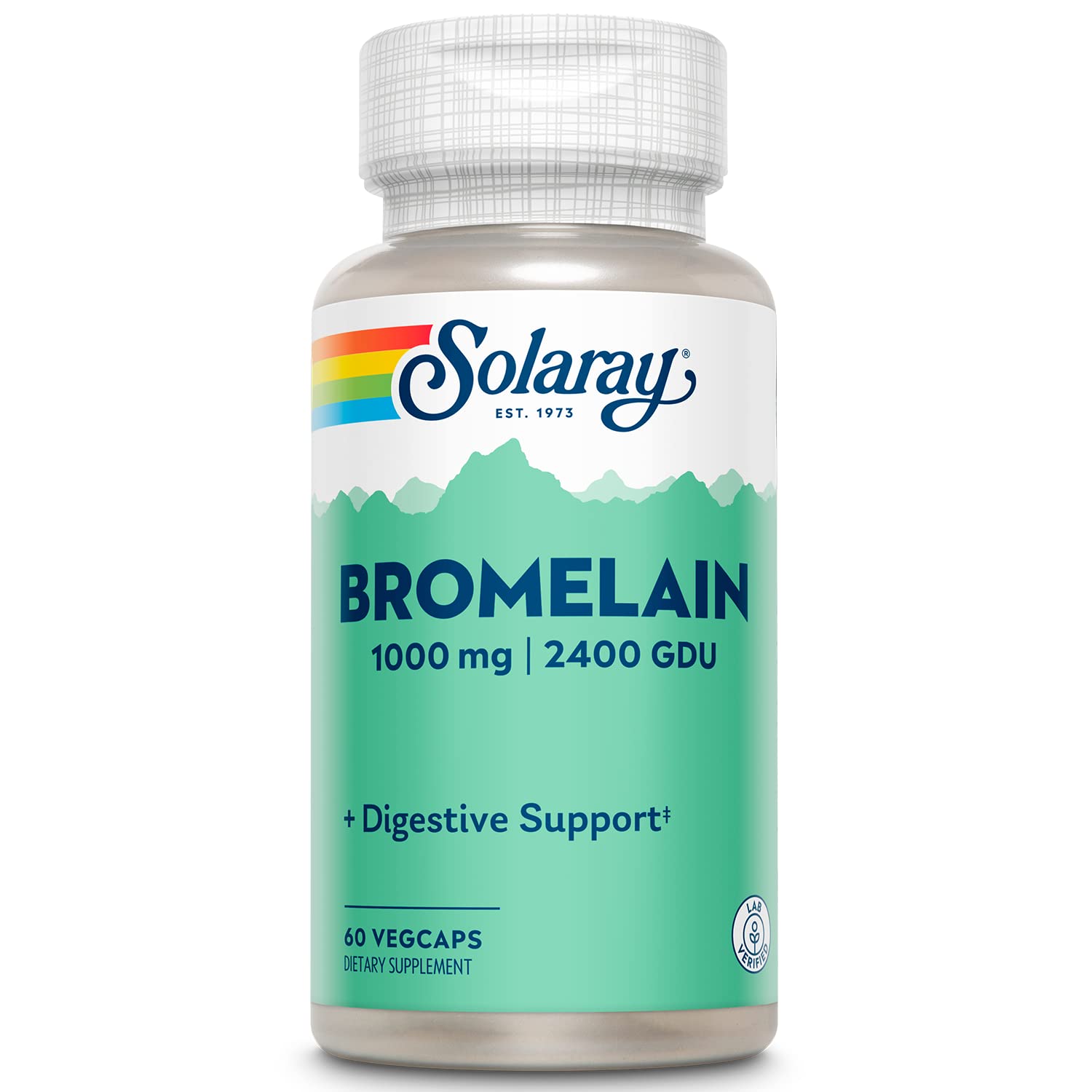 SOLARAY bromélaïne – flacon, soutien possible au confort digestif après un repas copieux