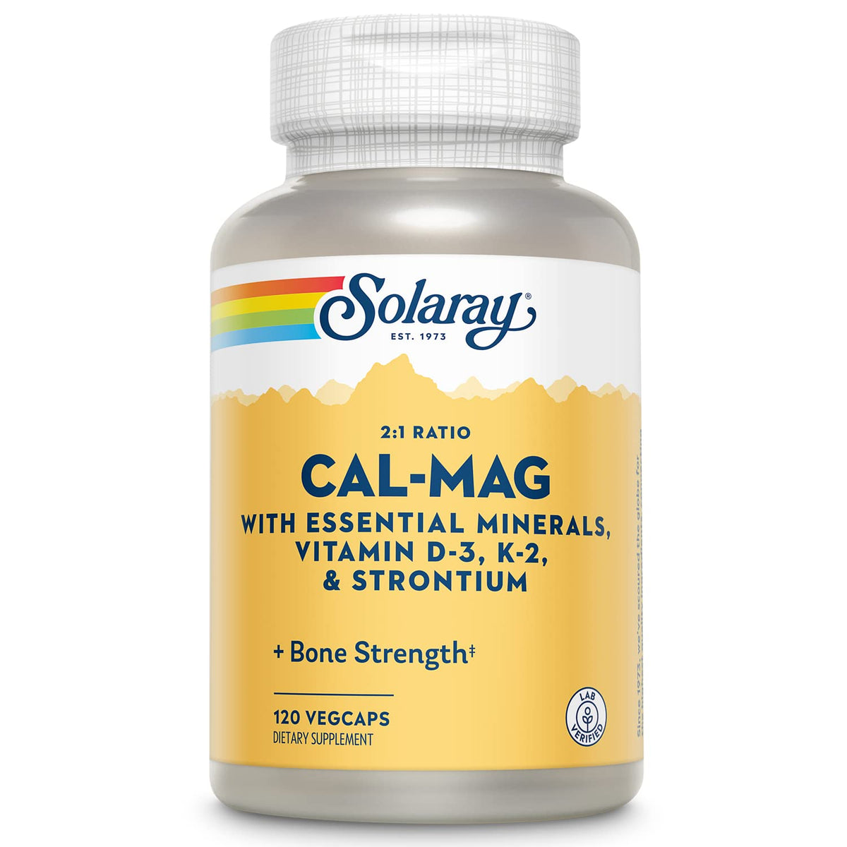 SOLARAY Cal-Mag – bouteille vue de face, soutien potentiel pour la routine quotidienne.