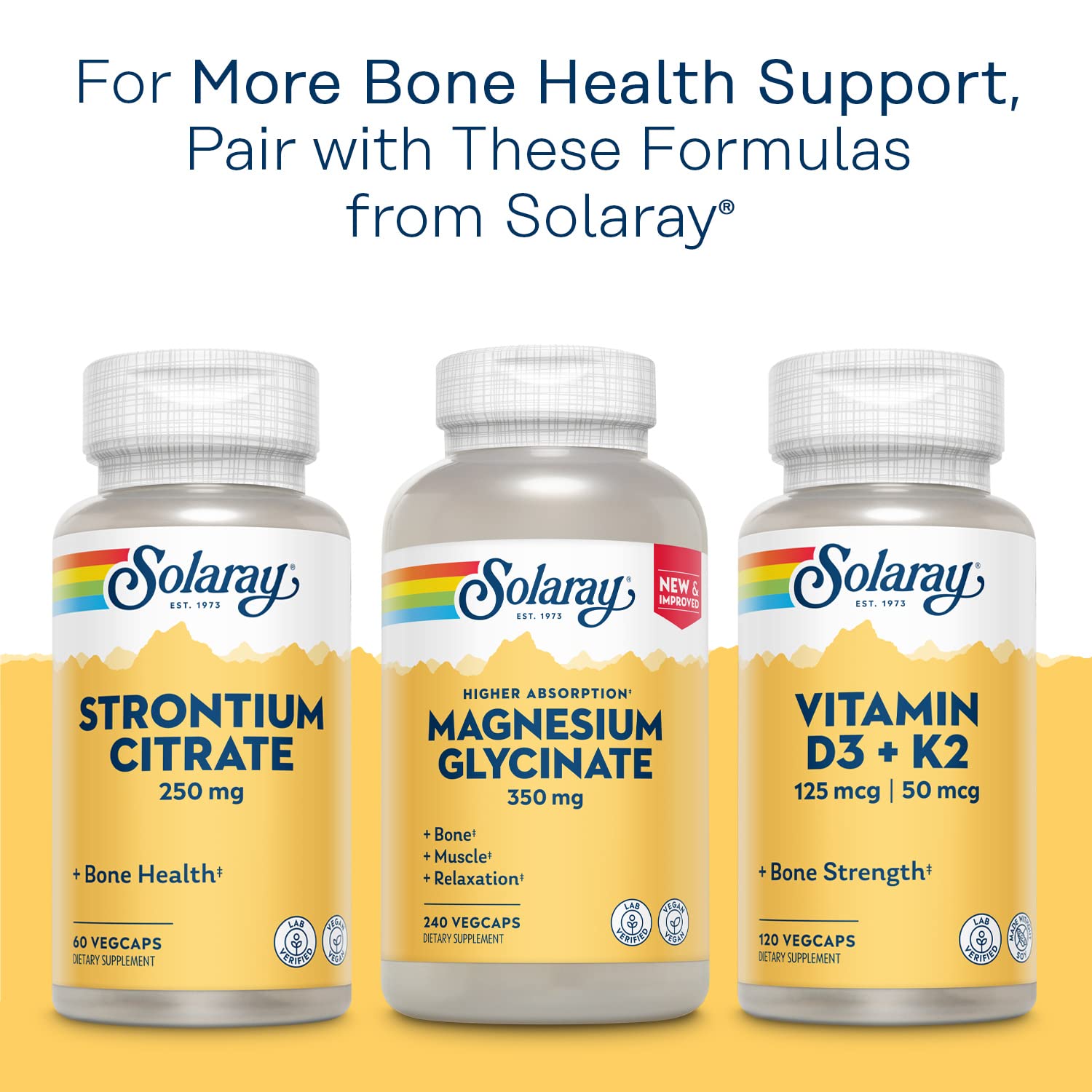 SOLARAY Calcium Bisglycinate 1000 mg - utilisation quotidienne recommandée.