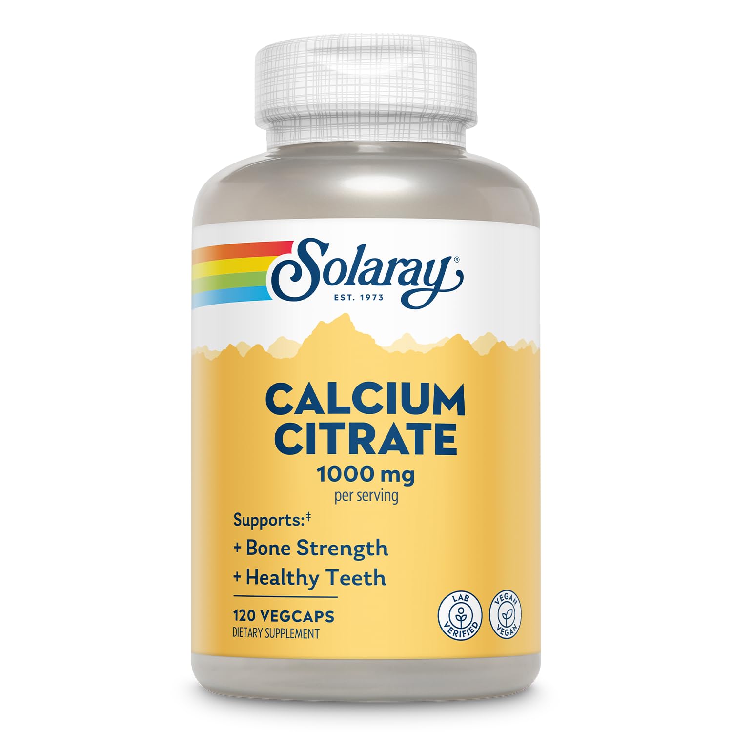SOLARAY Calcium Citrate 1000 mg – bouteille, soutien des os et des dents