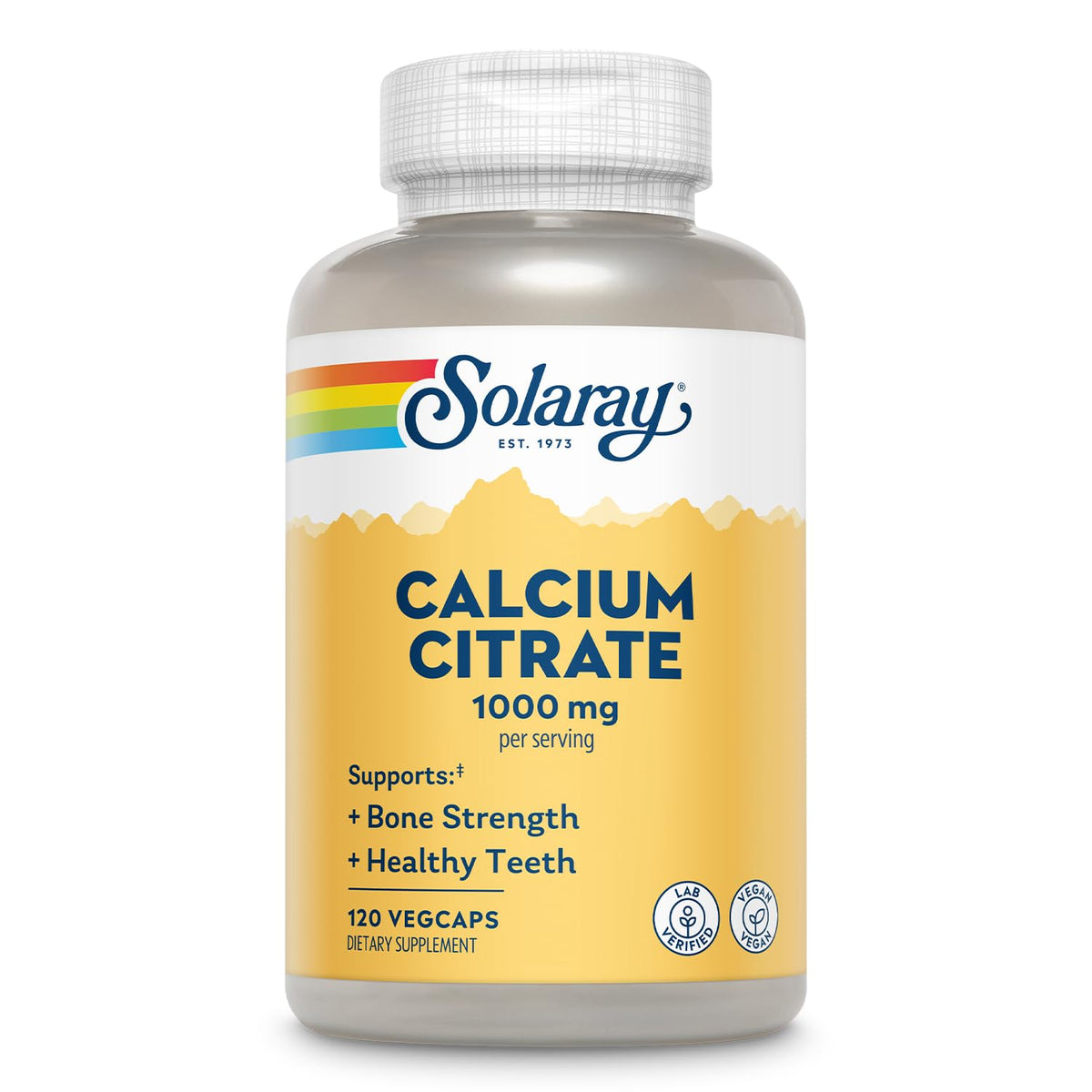 SOLARAY Calcium Citrate 1000 mg – bouteille, soutien des os et des dents