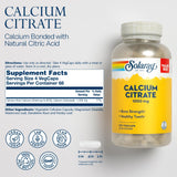 Capsules vertes Solaray Calcium Citrate 1000mg facilitant digestion légère et absorption