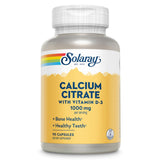 SOLARAY Calcium Citrate 1000 mg avec D3, soutien des os et des dents.