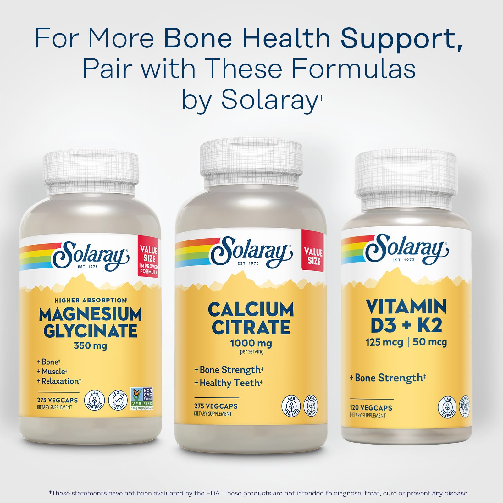 Routine quotidienne avec Solaray Calcium Citrate 1000mg pour soutenir la solidite osseuse