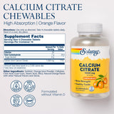 SOLARAY calcium citrate orange, pastilles à mâcher, absorption potentielle.