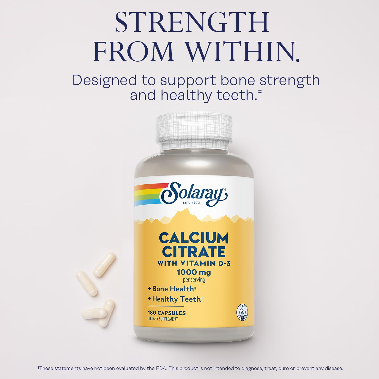 SOLARAY Calcium citrate D3 - Étiquette: détails nutritionnels et usage quotidien.
