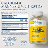 SOLARAY Calcium et Magnésium – capsules végétales prêtes à l’utilisation pour les os