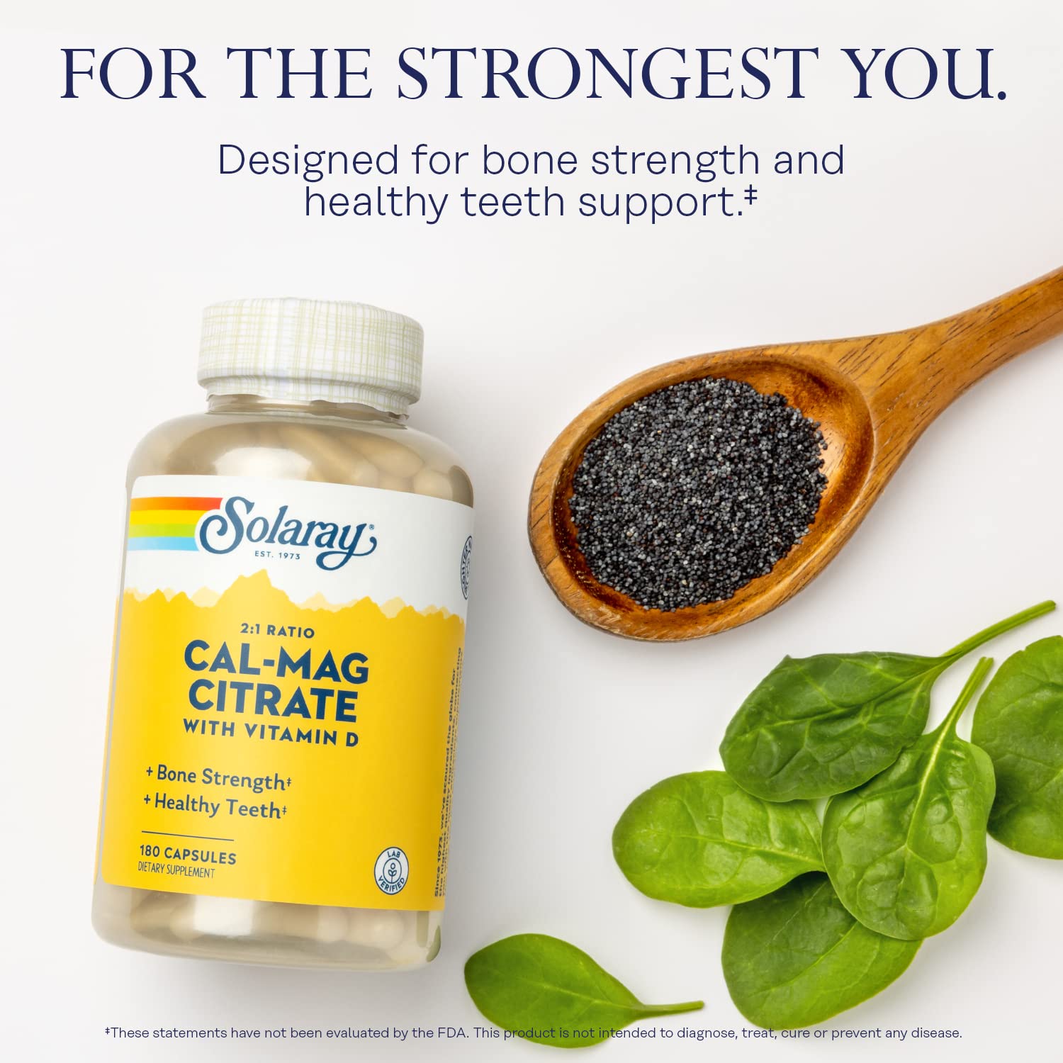 SOLARAY Calcium & Magnesium Citrate: capsules faciles à avaler pour le quotidien.