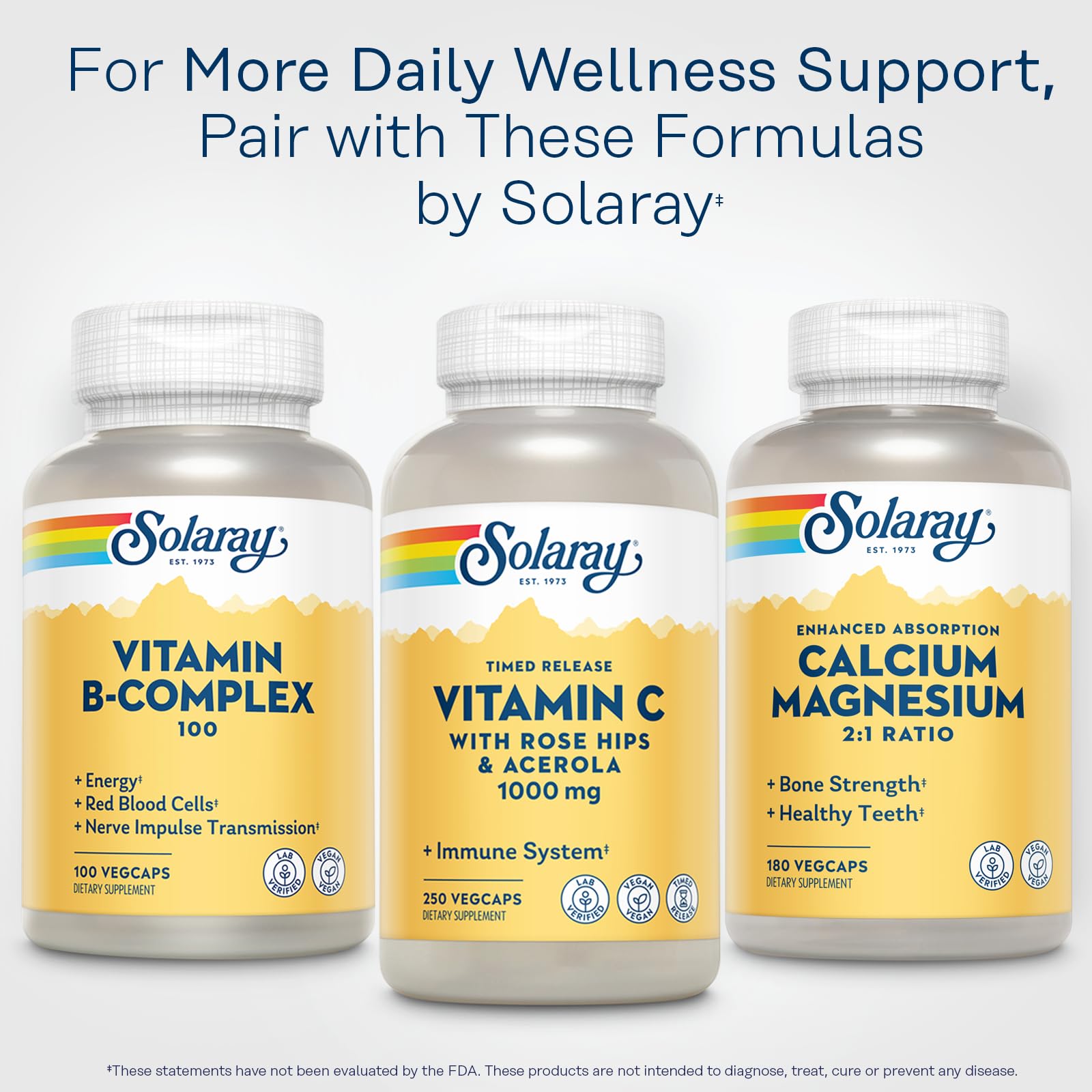 SOLARAY Calcium et Magnésium – alternatives vegan faciles pour une routine quotidienne