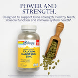SOLARAY Calcium Magnesium Zinc - etiquette produit avec informations claires et lisibles