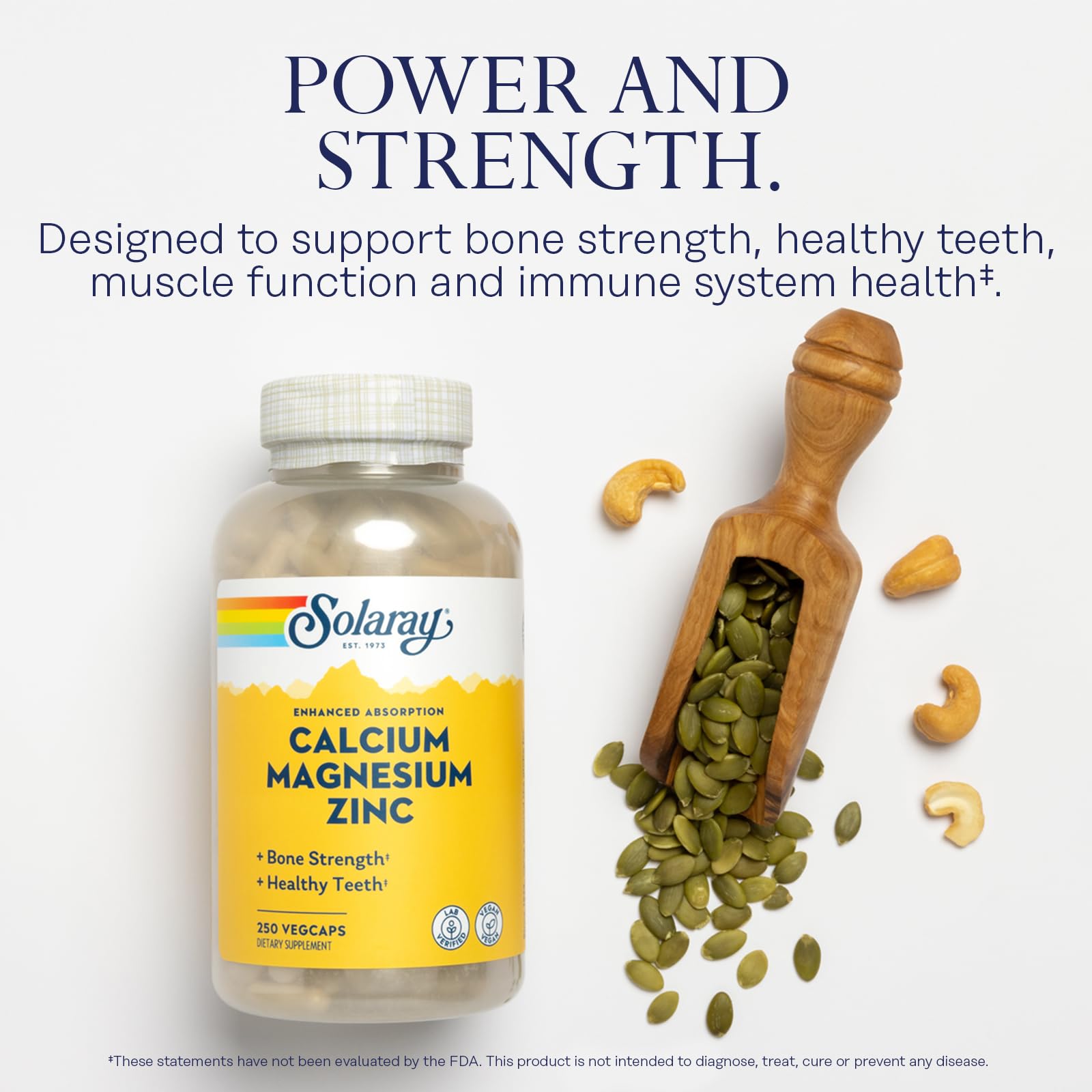 SOLARAY Calcium Magnesium Zinc - etiquette: information claire pour guider votre choix.