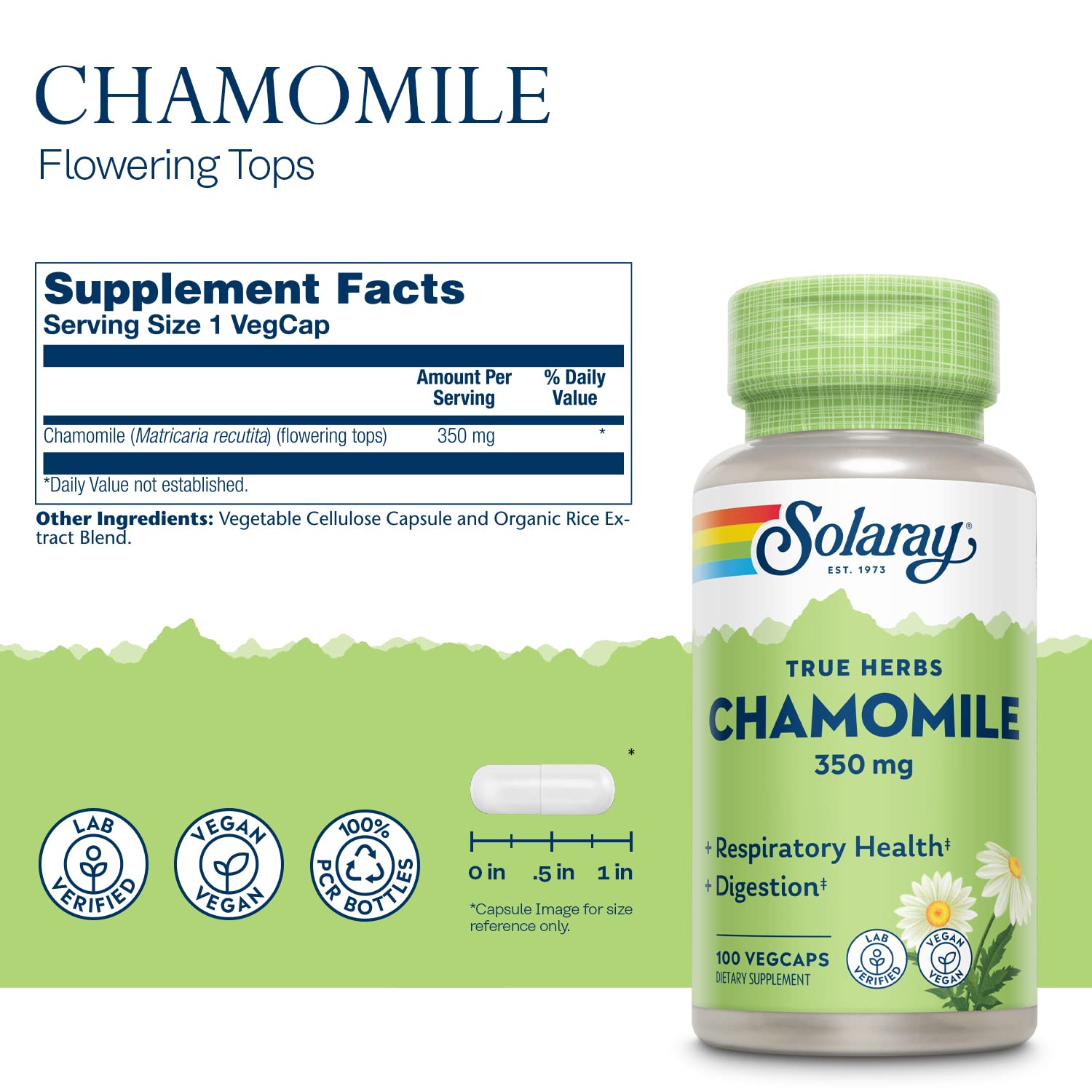 SOLARAY Camomille – fleurs-seches: parfum délicat pour infusions apaisantes.