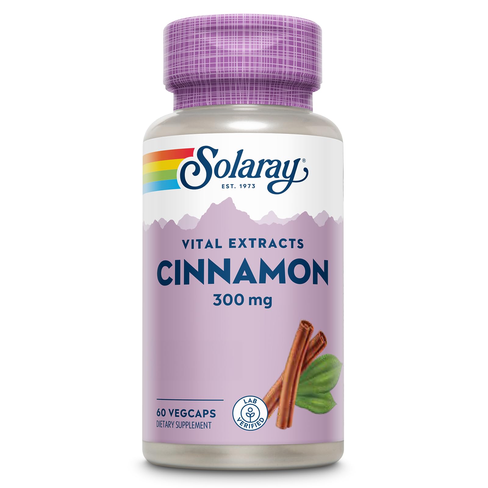 SOLARAY Cannelle Extrait 300 mg – Bouteille de capsules pour prise pratique et régulière.