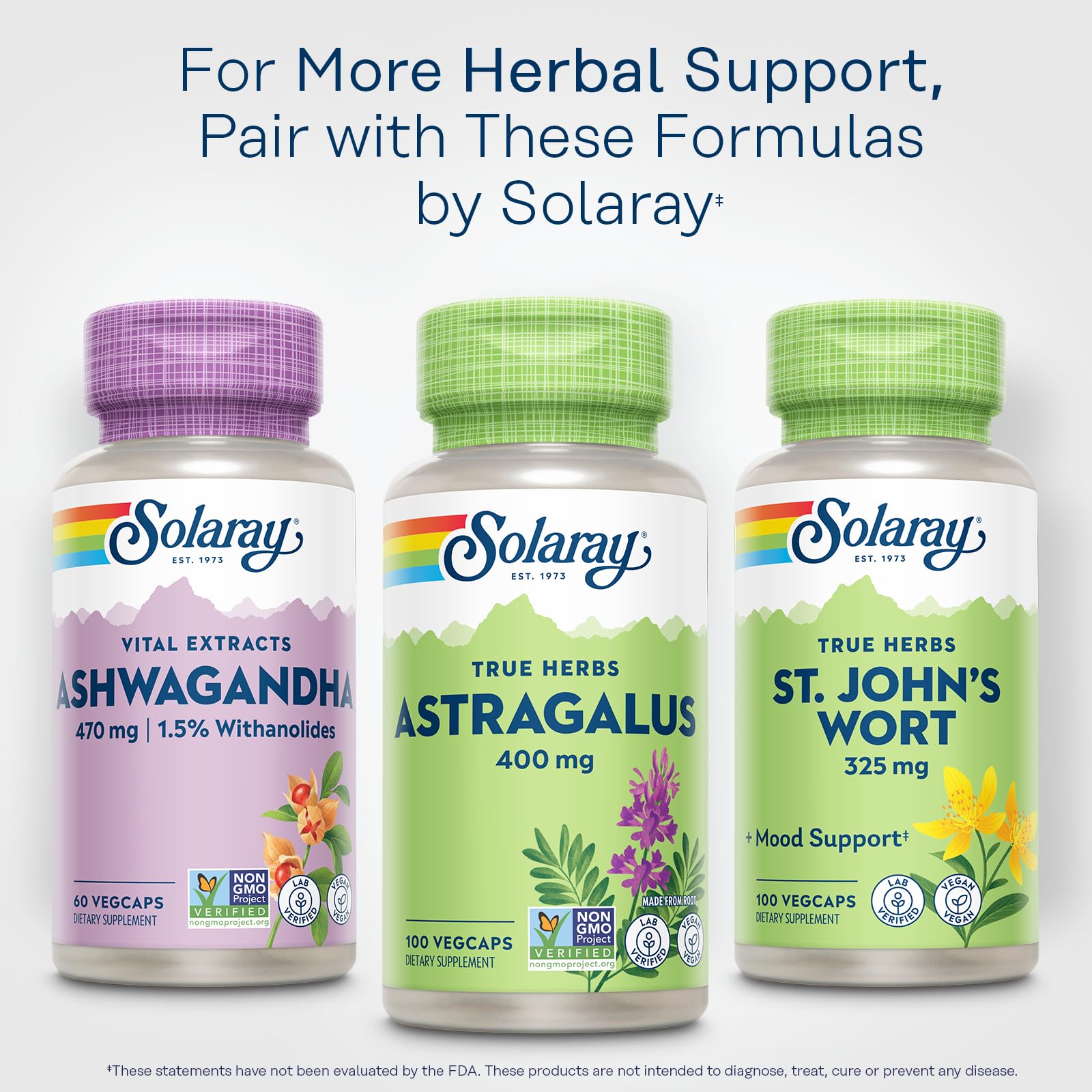 Capsules d'astragale SOLARAY, dose 400 mg quotidienne.