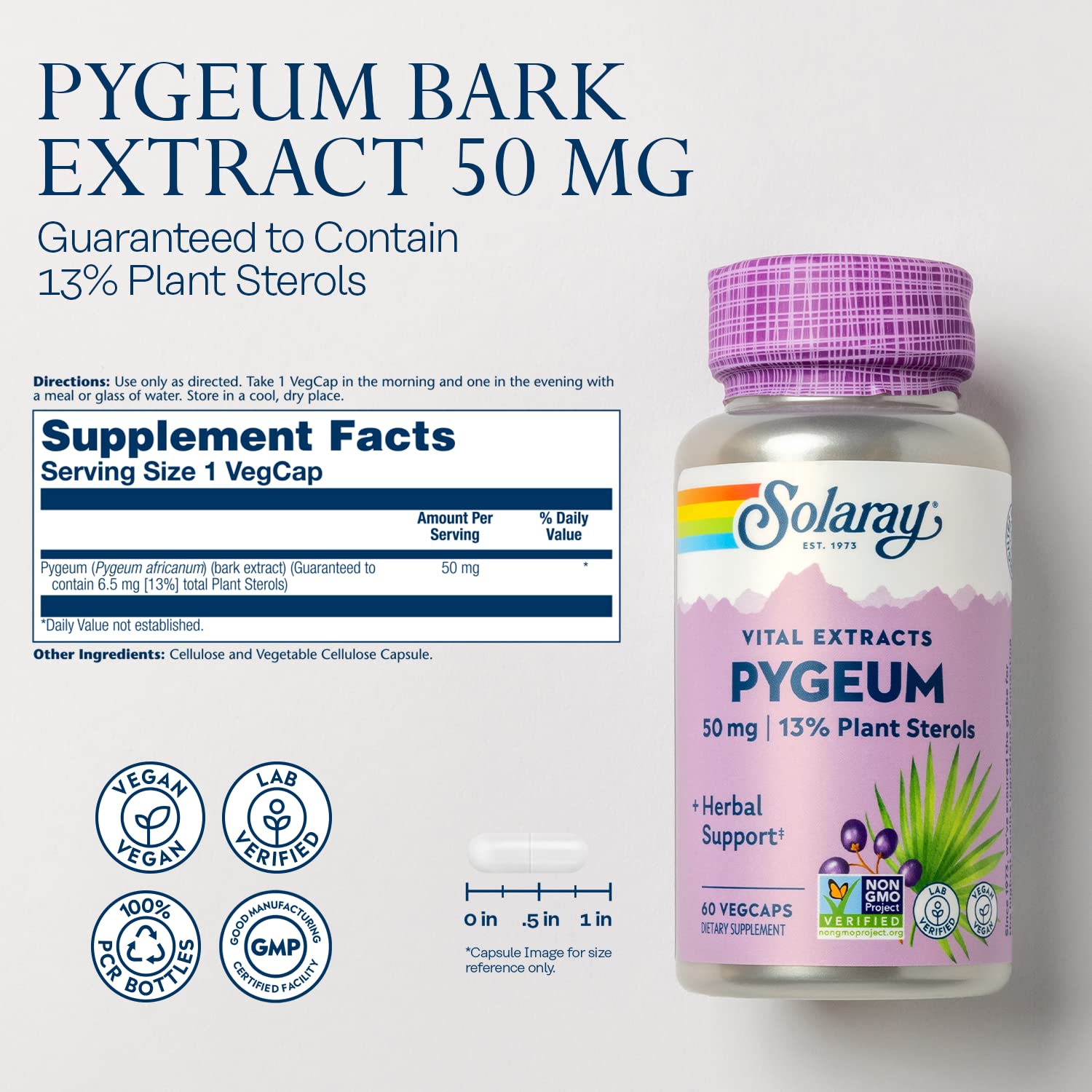 SOLARAY capsules pygeum vegan pour le confort quotidien