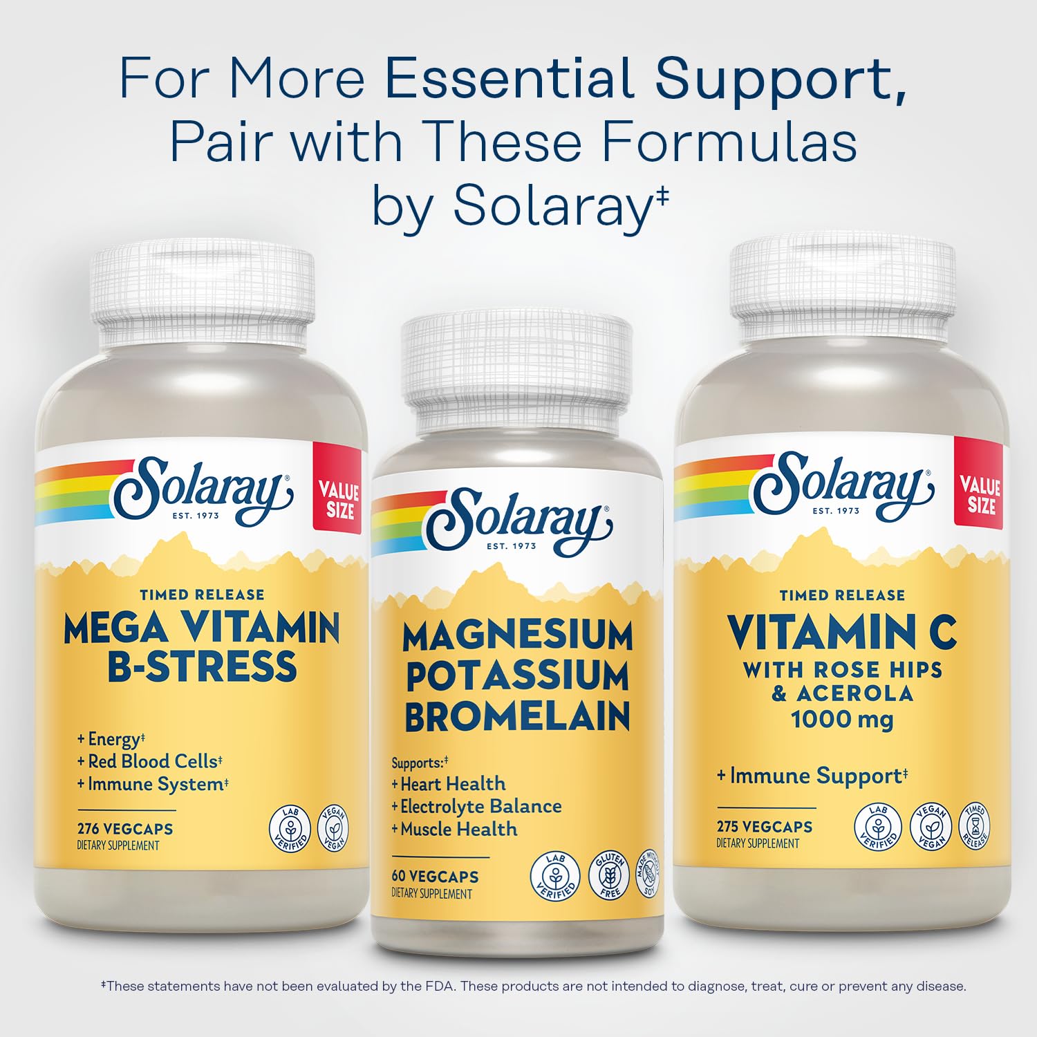 Capsules Solaray faciles à prendre au quotidien et pratique.