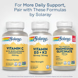 SOLARAY capsules vitamine C avec absorption améliorée et utilisation pratique.