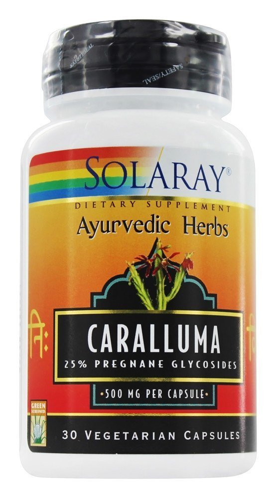 Capsules végétales SOLARAY Caralluma Aerial Extrait, faciles à prendre au quotidien actif.