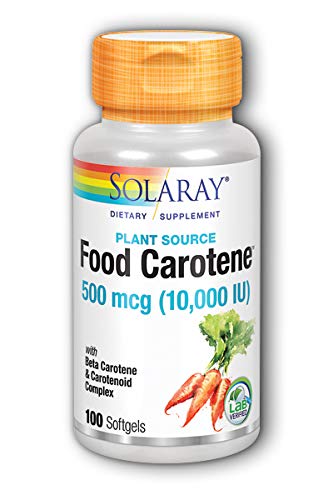 SOLARAY Carotène – bouteille 10000 UI, soin de la peau et de la vision.