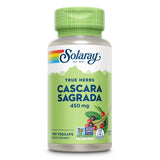 SOLARAY Cascara Sagrada 450 mg: bouteille de gélules véganes faciles à prendre.