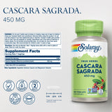 SOLARAY Cascara Sagrada 450 mg: gelules véganes pratiques pour le quotidien.