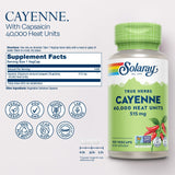 SOLARAY Cayenne – capsule de piment fort pour chaleur naturelle.