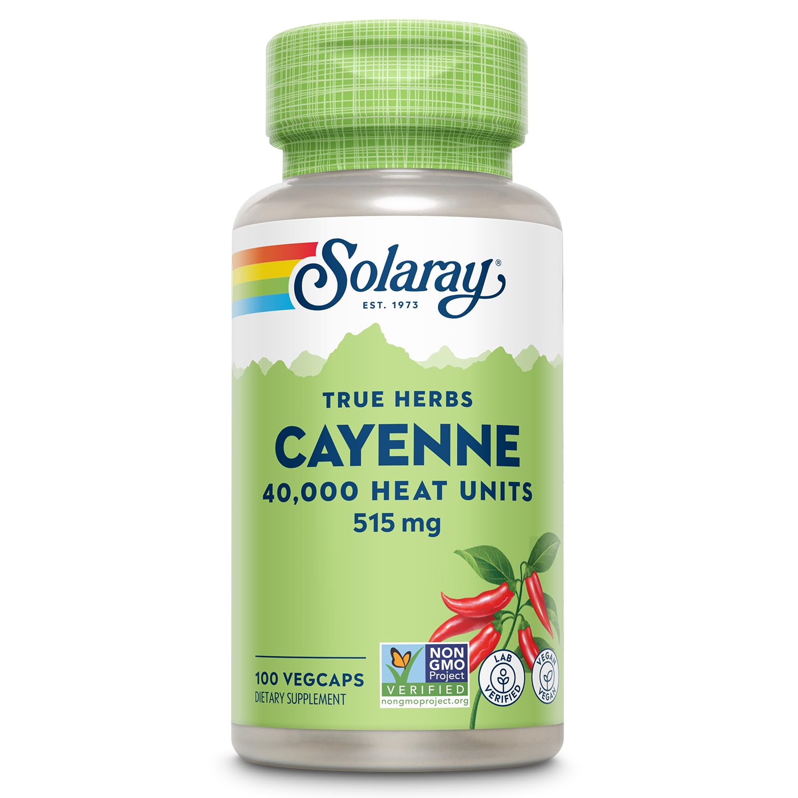 SOLARAY Cayenne – gelules 515 mg faciles à prendre au quotidien.